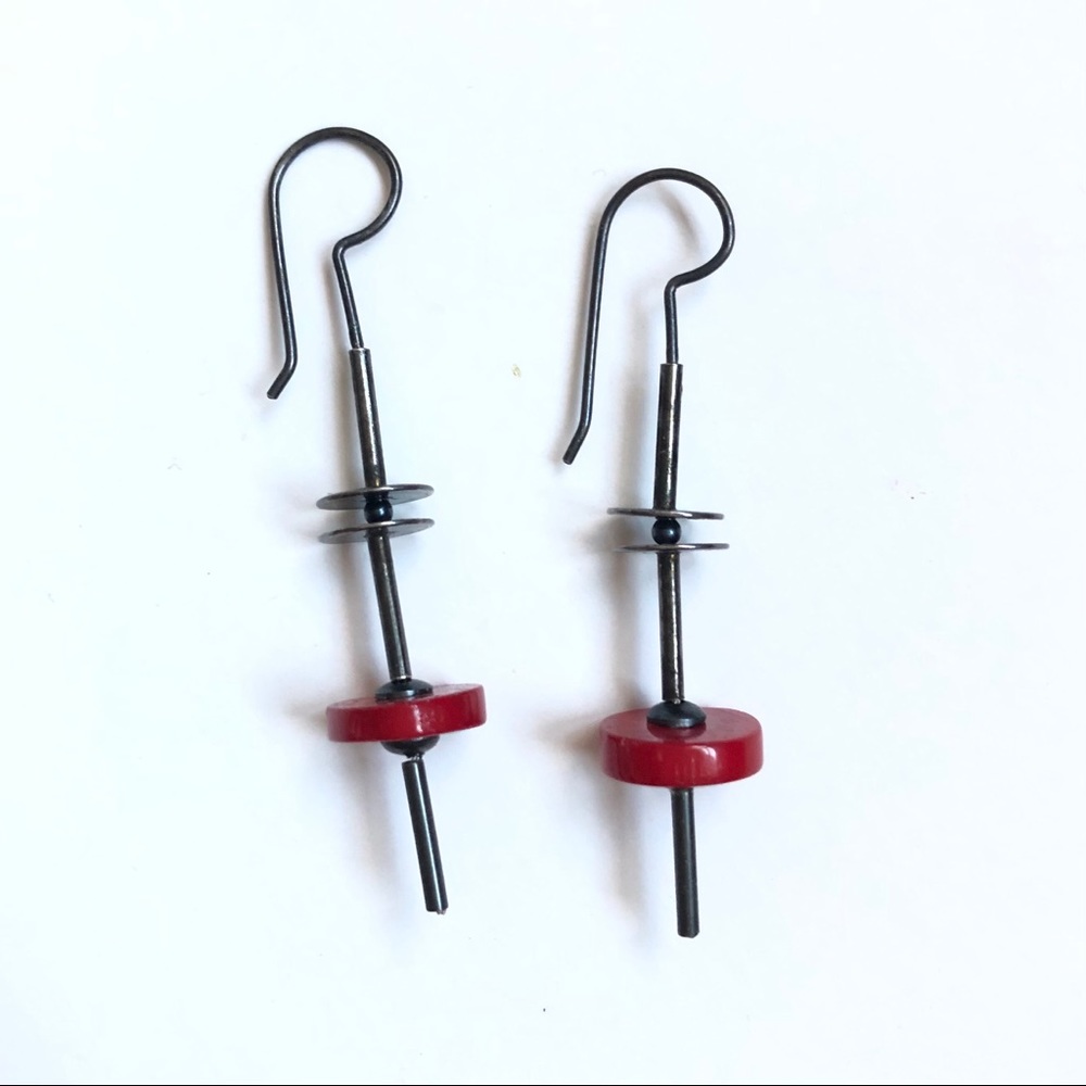 Artsy Oxidized Silver Earrings
